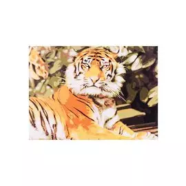 Холст с красками по номерам "Тигр в джунглях", 22 х 30 см