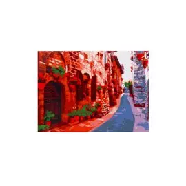 Холст с красками по номерам "Уютная узкая улочка", 22 х 30 см