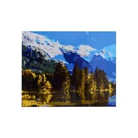 Холст с красками по номерам "Яркий горный пейзаж", 17х22