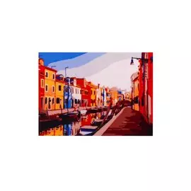 Холст с красками по номерам "Яркий город Бурано", 22 х 30 см