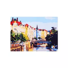 Холст с красками по номерам "Завораживающий вид на Канал в Праге", 22 х 30 см