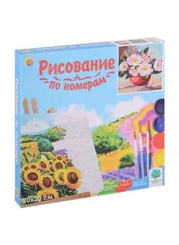 Холст с красками по номерам "Распустившийся букет", 20 х 20 см