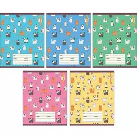 Игривые котята (орнамент) ТЕТРАДИ А5 (*скрепка) 18Л. Обложка: лакирование