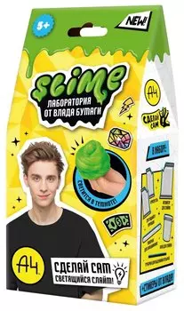 Игрушка для детей старше 5-и лет модели "Slime лаборатория" Влад А4, светится в темноте 100 г