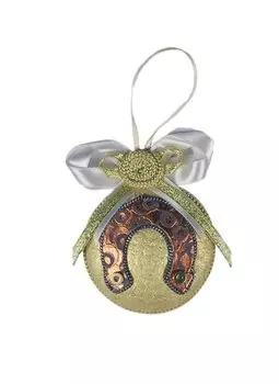 Игрушка "Шарик с подковой" из бумаг ручного отлива 00008918 (Нот)