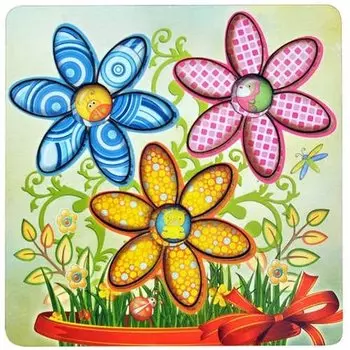 Игрушка развивающая, Рамка-вкладка Цветочек