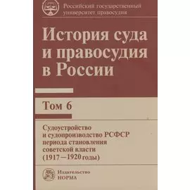 История суда и правосудия в России: Том 6 Судоустройство и судопроизводство РСФСР периода становления советской власти (1917-1920 годы)