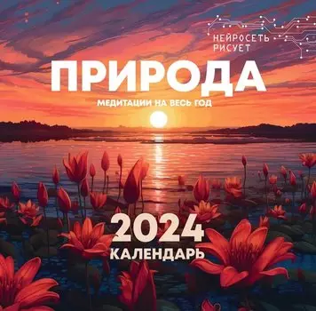 Календарь 2024г 290*290 "Природа. Нейросеть рисует" настенный, на скрепке