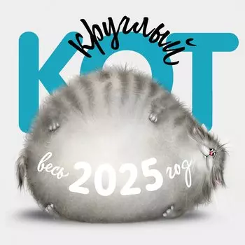 Календарь 2025г 300*300 "Круглый кот" настенный, на скрепке