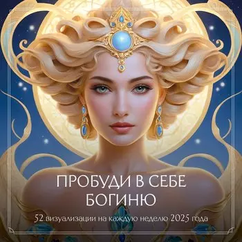 Календарь 2025г 300*300 "Пробуди в себе Богиню. 52 мощные визуализации на каждую неделю года" настенный, на скрепке
