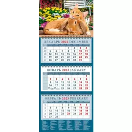 Календарь квартальный на 2023 год "Год кота и кролика. Настоящие друзья"