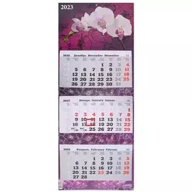 Календарь квартальный на 2023 год "Орхидея"