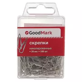 Канцелярские скрепки GoodMark, 28 мм, 100 штук