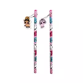 Карандаш ч/гр с ластиком и подвеской "LOL"