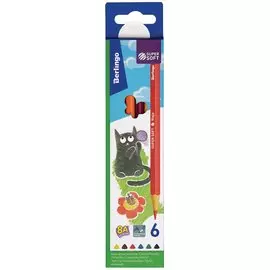 Карандаши цветные 06цв "SuperSoft. Жил-был кот", трехгран., заточен., карт.кор., подвес, Berlingo