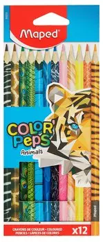 Карандаши цветные 12цв "COLORPEPS MONSTER" , к/к, подвес, MAPED