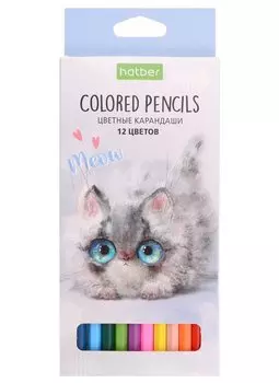 Карандаши цветные Hatber, "Eco.Кошарики", 12 цветов