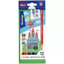 Карандаши цветные Berlingo, "SuperSoft. Замки", 12 цветов