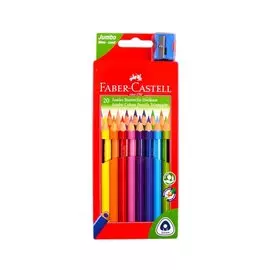 Карандаши цветные Faber-Castell, Jumbo, 20 цветов с точилкой