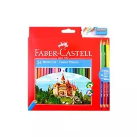Карандаши цветные Faber-Castell, 24 цвета с точилкой