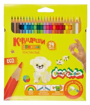 Карандаши цветные 24цв "Каляка-Маляка" пласт.шестигран.корпус, карт.уп.