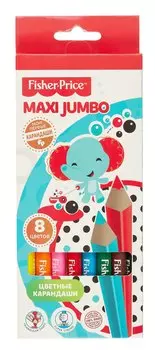 Карандаши цветные MAXI Jumbo Mattel Fisher Price, 8 цветов