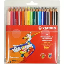 Карандаши цветные "TRIO", 18 цв., STABILO