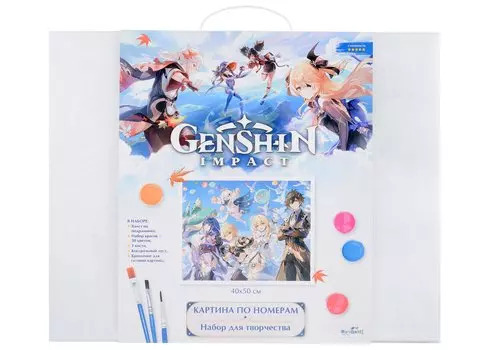 Картина для раскрашивания по номерам. Геншин. Счастливые воспоминания. 40х50 см