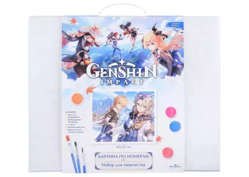 Картина для раскрашивания по номерам. Геншин. Снежная тень. 40х50 см