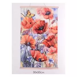 Картина для раскрашивания по номерам. Панно "Акварельные маки"
