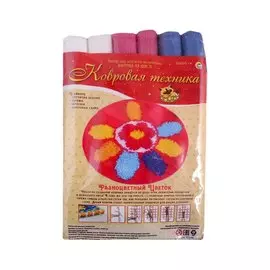 Картина из ниток. Ковровая техника "Разноцветный цветок", 50х50 см