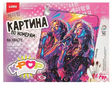 Картина по номерам холст на подрамнике 30*40 см K-POP "Гёрлз-бэнд"