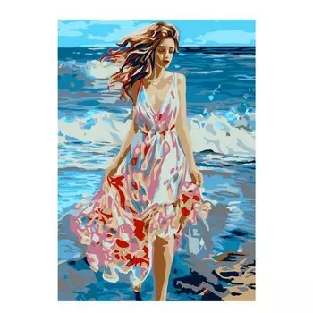 Картина по номерам на картоне 20*28,5 см "По волнам"