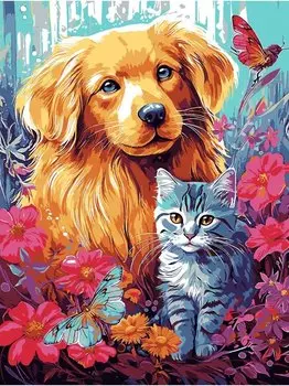 Картина по номерам на картоне 28,5х38 см "Сладкая парочка"