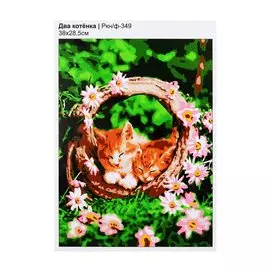 Картина по номерам на картоне "Два котенка"