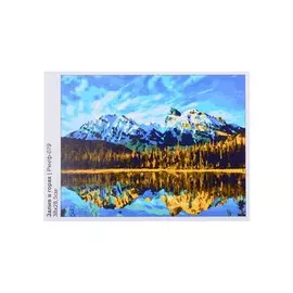 Картина по номерам на картоне "Залив в горах"