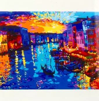 Картина по номерам на подрамнике "Цветной пейзаж Венеции" (22х30)