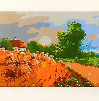 Картина по номерам на подрамнике "Пшеничное поле" (22х30)