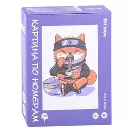 Картина по номерам "Аниме Лисенок с лапшой рамен" (16,5х13 см)