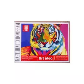 Картина по номерам Радужный Тигр (холст на картоне, 16,5х13см.) MINI16130010, Art Idea