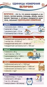 Карточка-шпаргалка. Единицы измерения величин