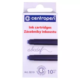 Картриджи для перьевой ручки Centropen, синий, 10 штук