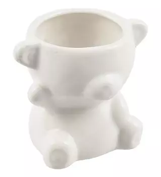 Кашпо Медвежонок (белое) (керамика) (8х8) (12-06650-202306-103)