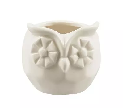 Кашпо Сова (белая) (керамика) (8х8) (12-06650-202306-102)