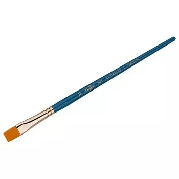 Кисть художественная №10 "Галерея", синтетика, плоская, короткая ручка, Гамма