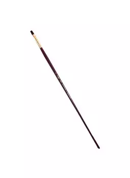 Кисть художественная Вернисаж, синтетика бордовая, плоская, длинная ручка №4, Гамма