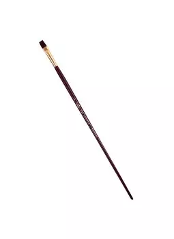 Кисть художественная Вернисаж, синтетика бордовая, плоская, длинная ручка №8, Гамма
