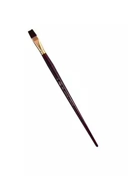 Кисть художественная Вернисаж, синтетика бордовая, плоская, длинная ручка №12, Гамма