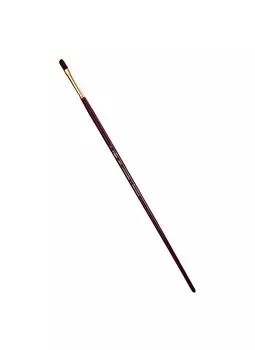 Кисть художественная Вернисаж, синтетика бордовая, плоскоовальная, длинная ручка №6, Гамма