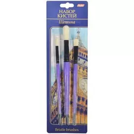 Кисти 3 шт, щетина, Hatber